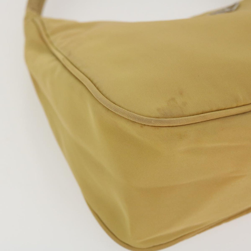 PRADA Hand Bag Nylon Beige  37557
