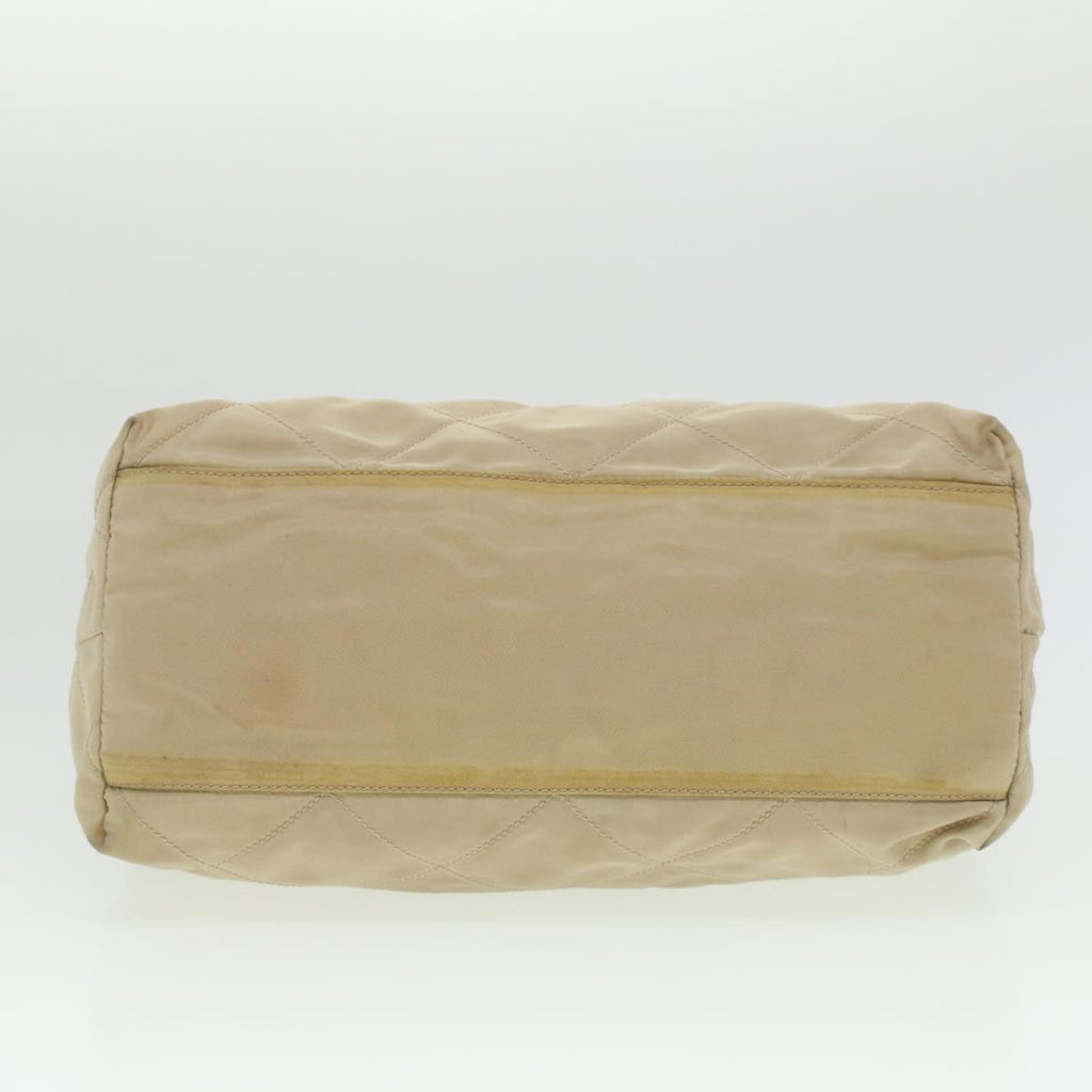 PRADA Chain Shoulder Bag Nylon Beige  37714