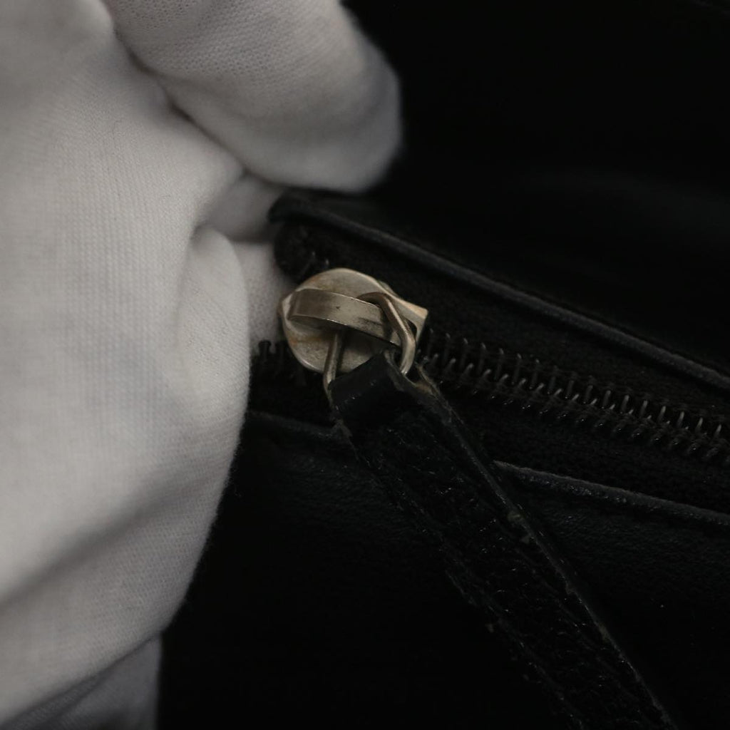 CHANEL Paris Biarritz MM Tote Bag Coated Canvas Black CC  37855