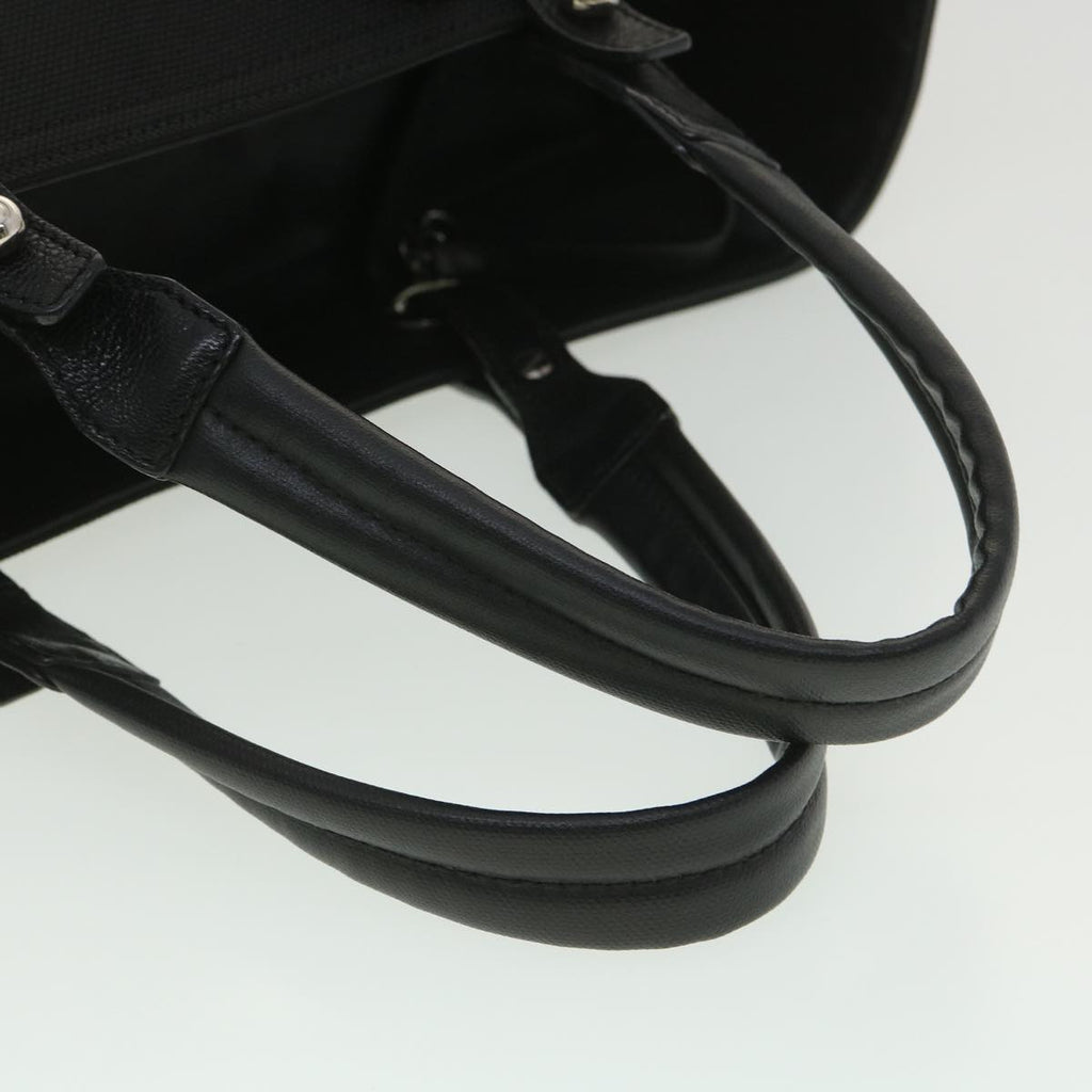 CHANEL Paris Biarritz MM Tote Bag Coated Canvas Black CC  37855