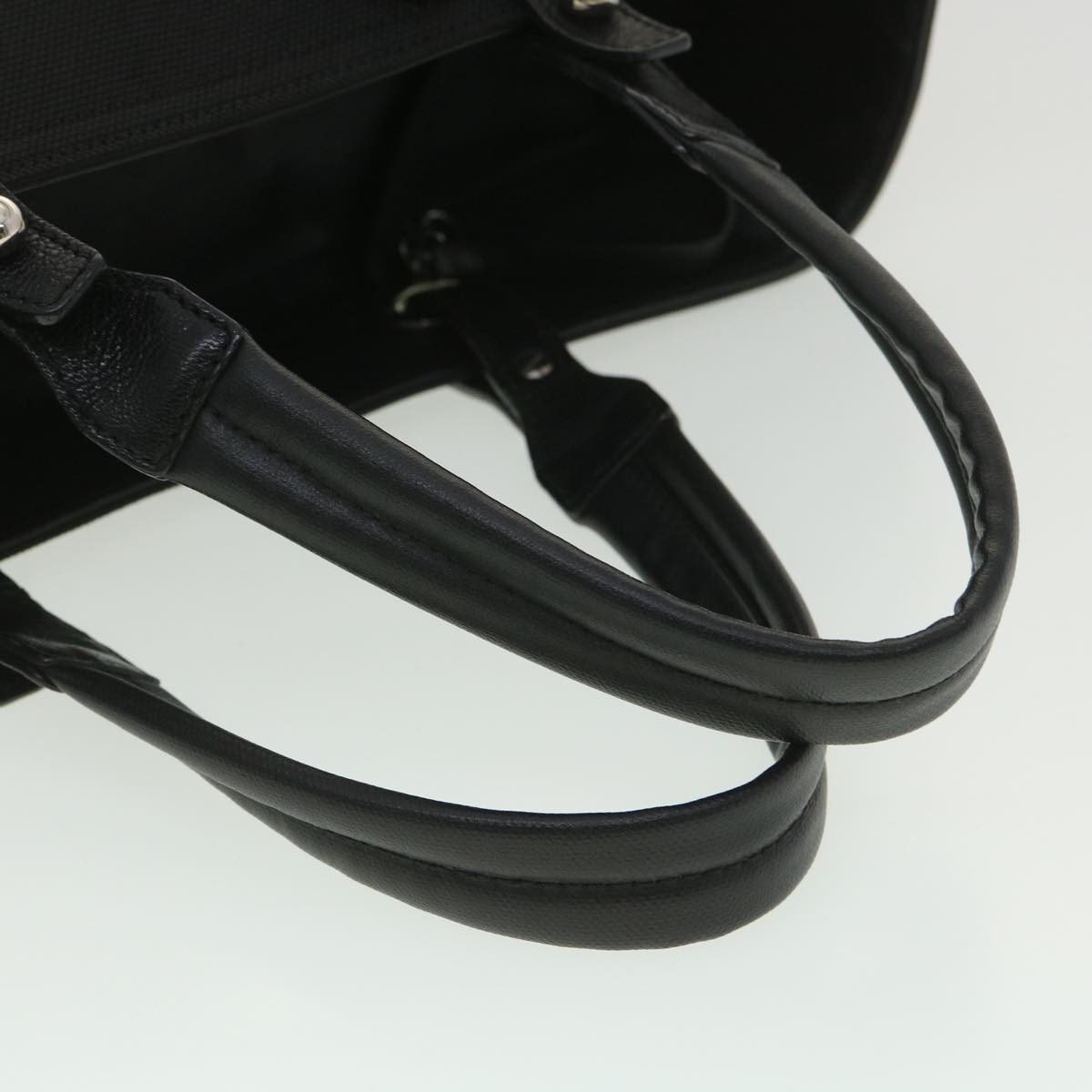 CHANEL Paris Biarritz MM Tote Bag Coated Canvas Black CC  37855