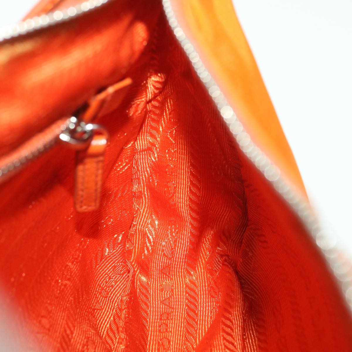 PRADA Accessory Pouch Nylon Orange  37889