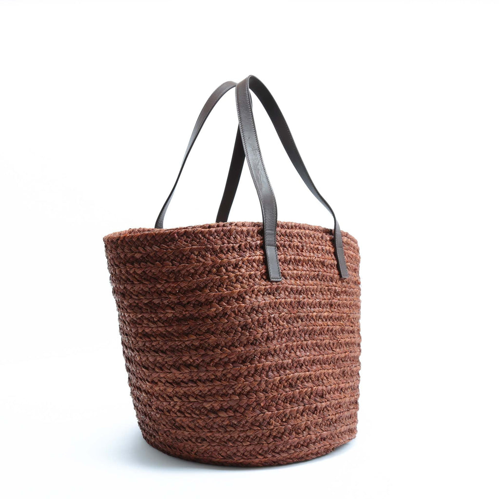 SAINT LAURENT Panier Basket Shopper Tote - Brown Raffia