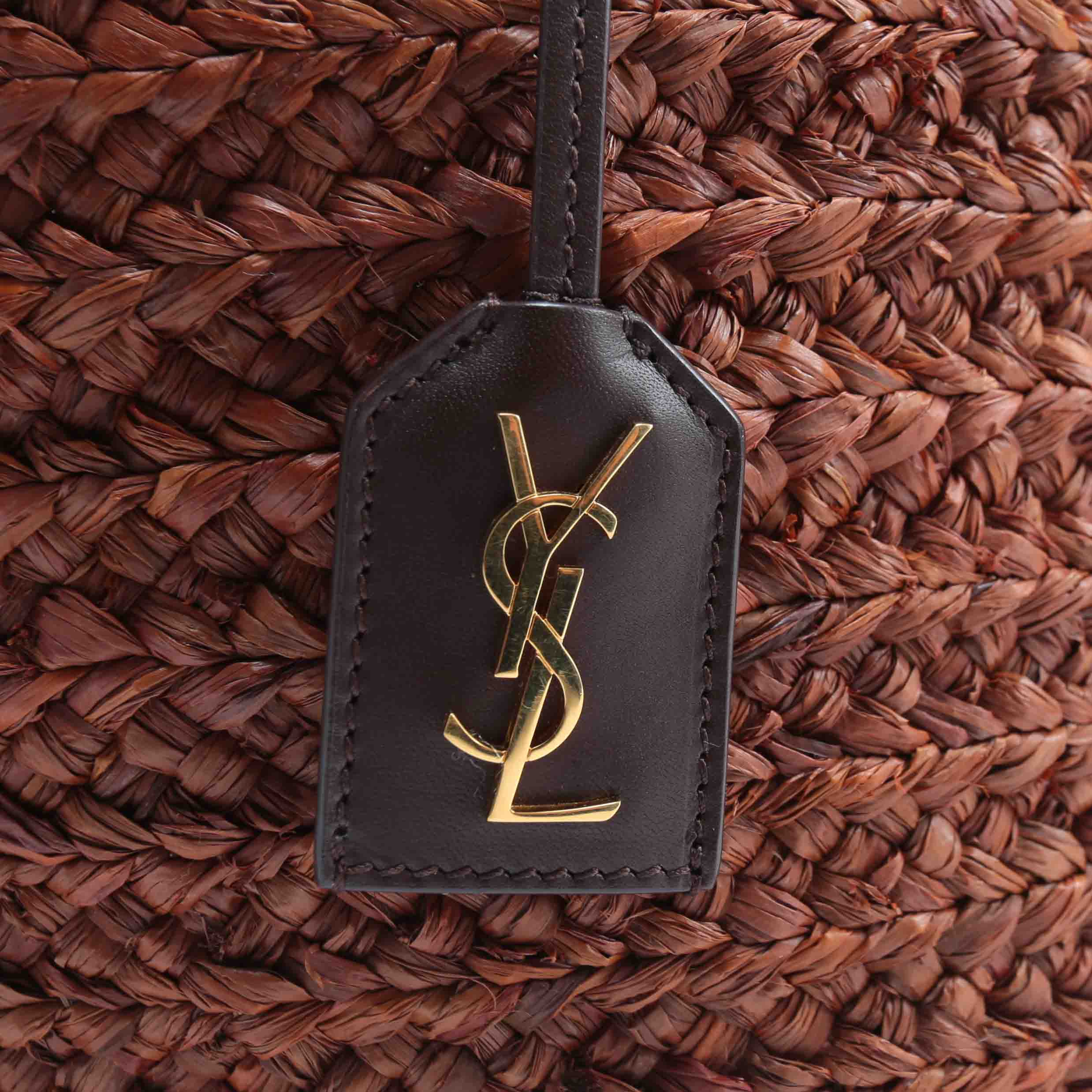 SAINT LAURENT Panier Basket Shopper Tote - Brown Raffia