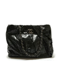 CHANEL Twisted Tote Glazed Calfskin Black