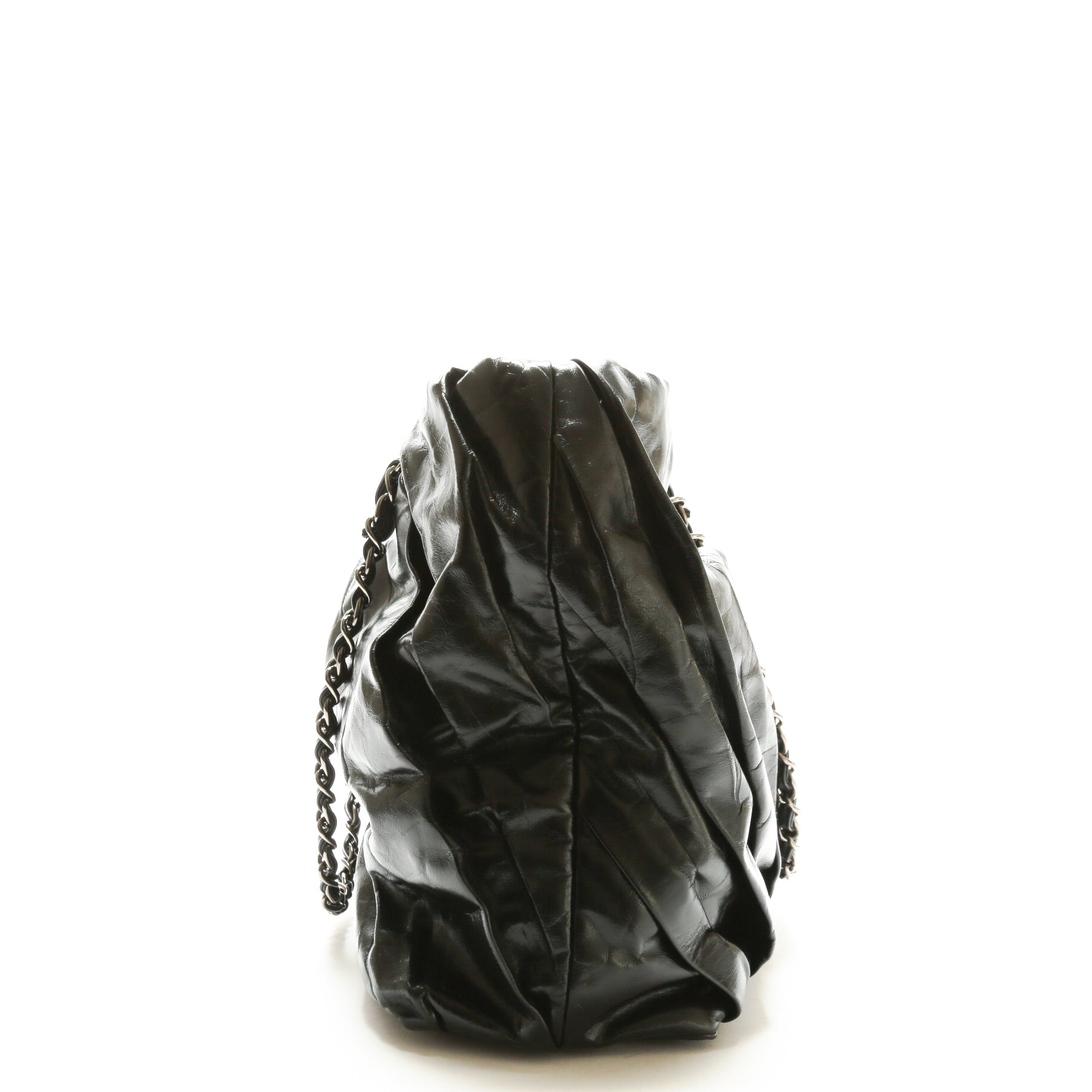 CHANEL Twisted Tote Glazed Calfskin Black