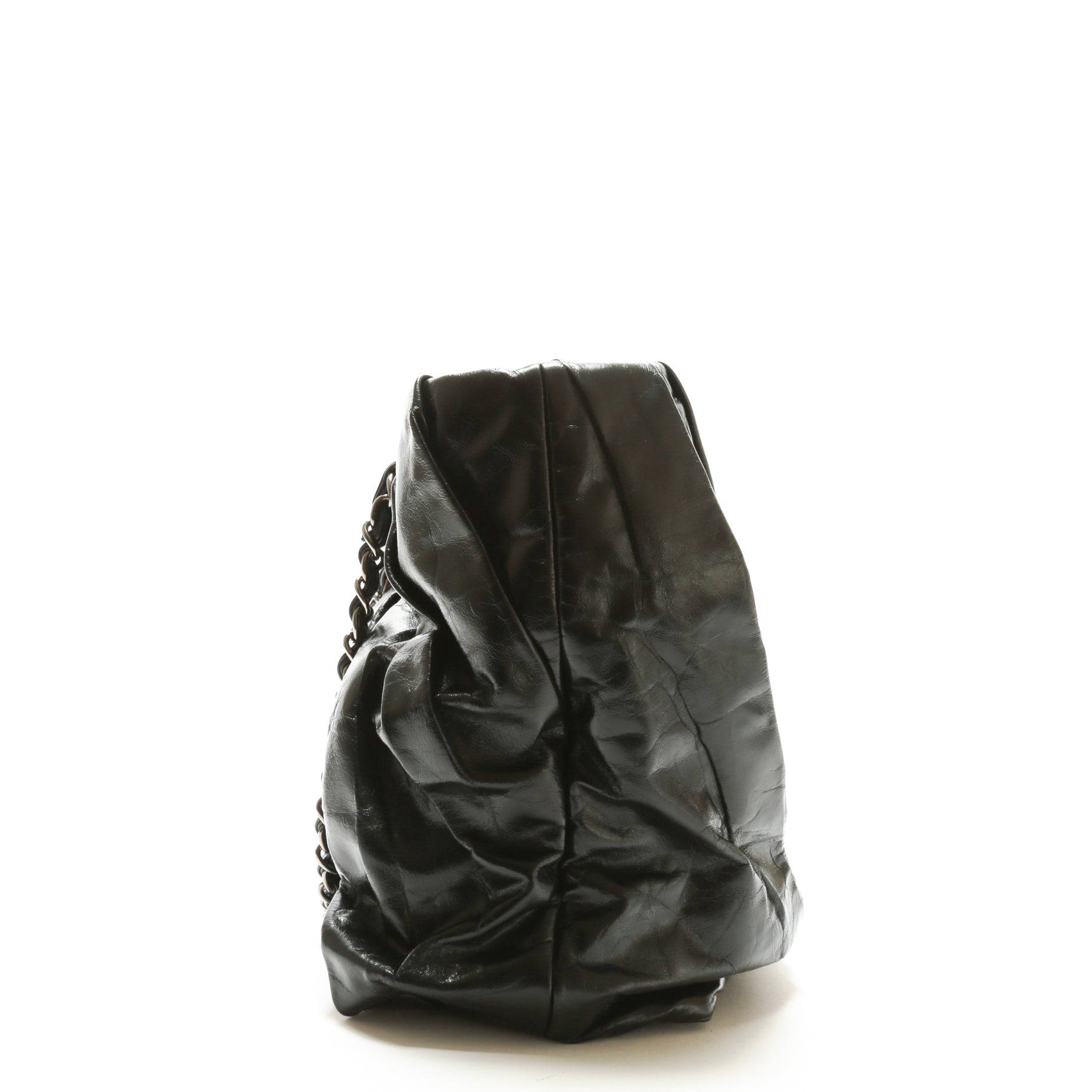 CHANEL Twisted Tote Glazed Calfskin Black