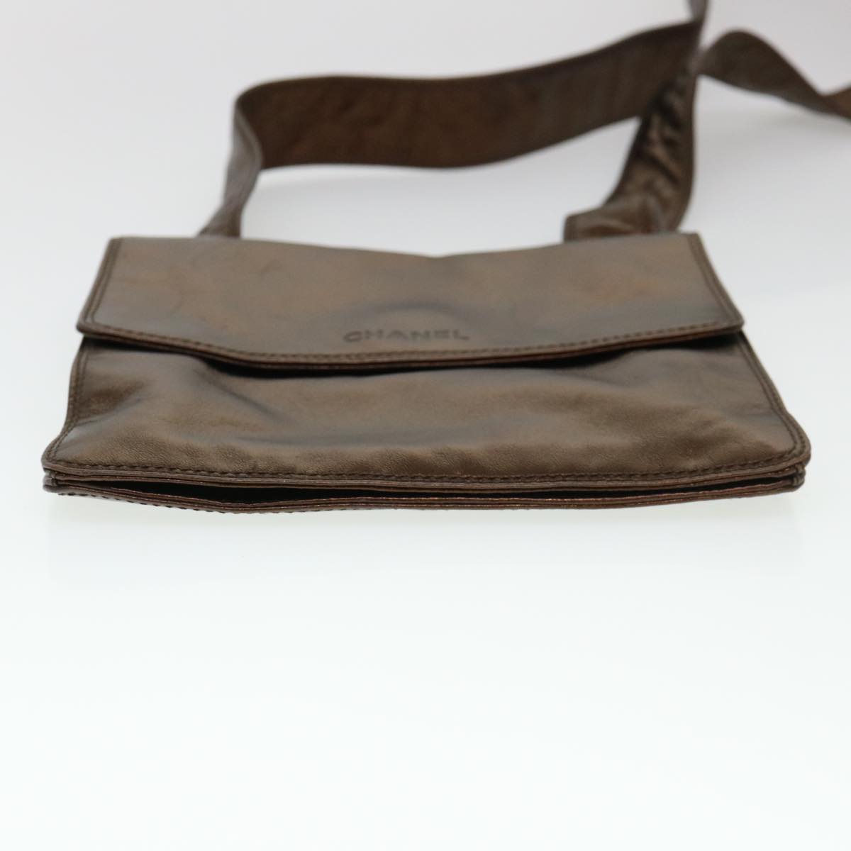 CHANEL Shoulder Bag Lamb Skin Brown CC  38438