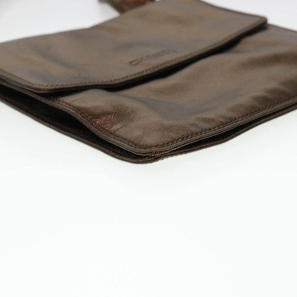 CHANEL Shoulder Bag Lamb Skin Brown CC  38438