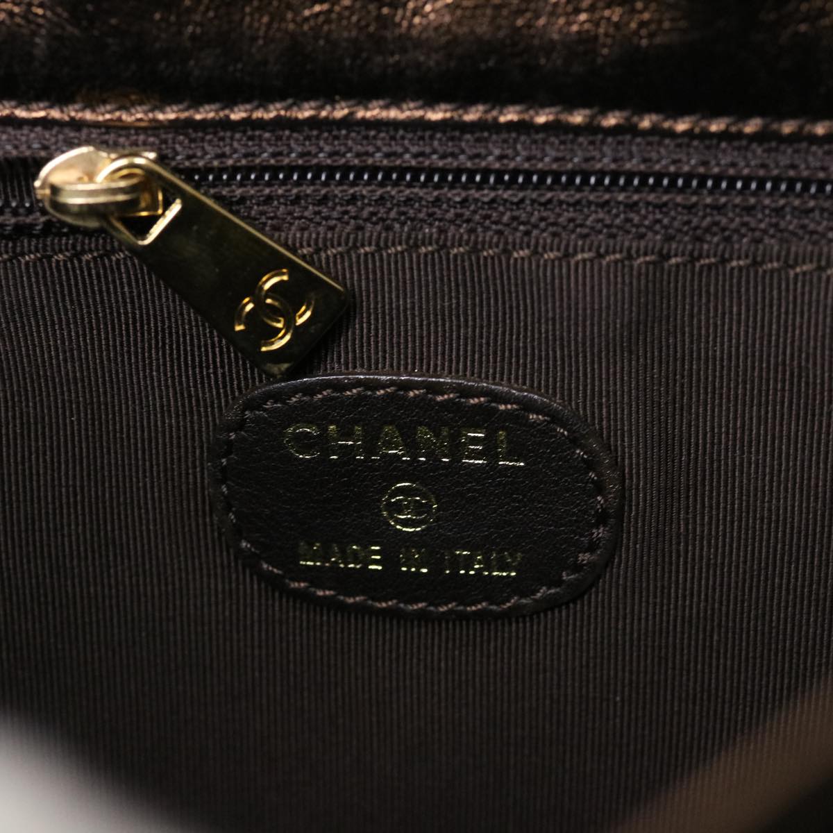 CHANEL Shoulder Bag Lamb Skin Brown CC  38438