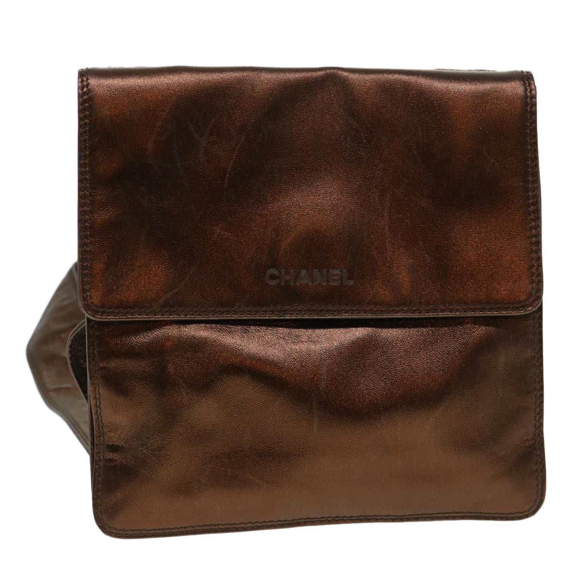 CHANEL Shoulder Bag Lamb Skin Brown CC  38438