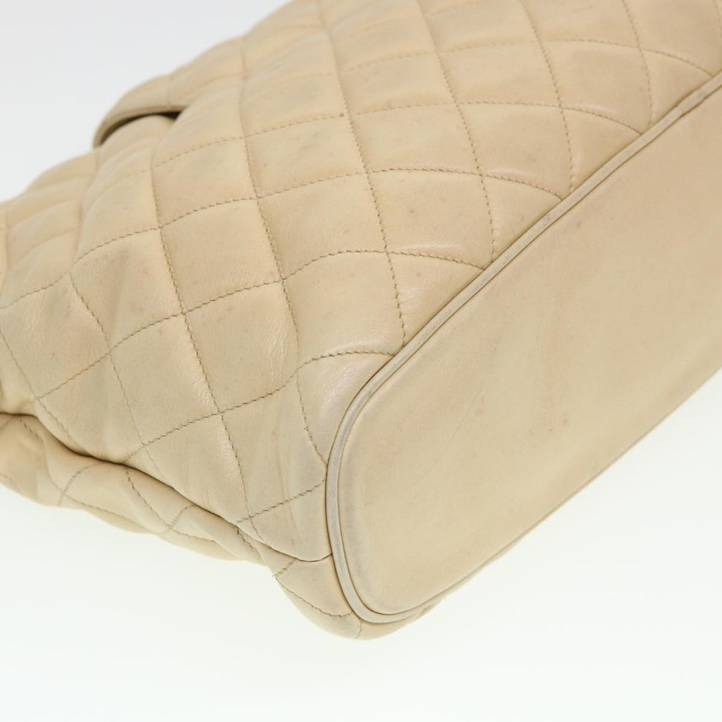 CHANEL Chain Shoulder Bag Lamb Skin Beige CC  38451