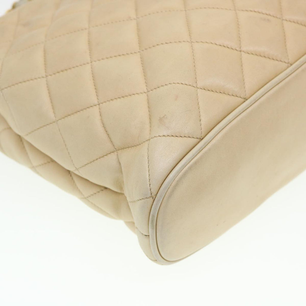 CHANEL Chain Shoulder Bag Lamb Skin Beige CC  38451
