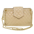 CHANEL Chain Shoulder Bag Lamb Skin Beige CC  38451