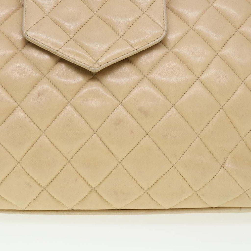 CHANEL Chain Shoulder Bag Lamb Skin Beige CC  38451
