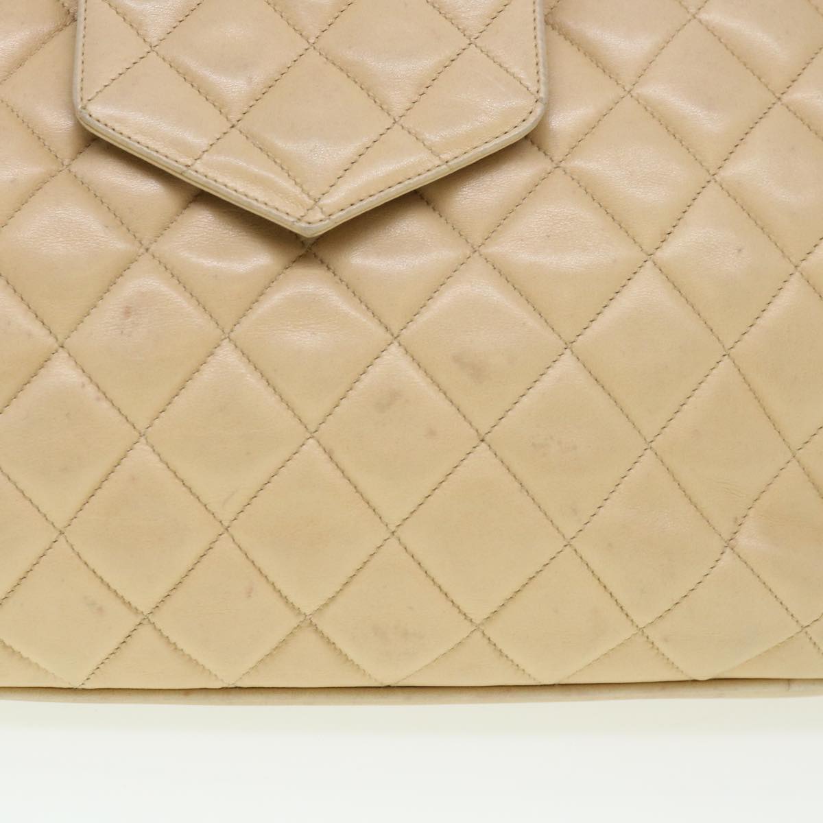 CHANEL Chain Shoulder Bag Lamb Skin Beige CC  38451