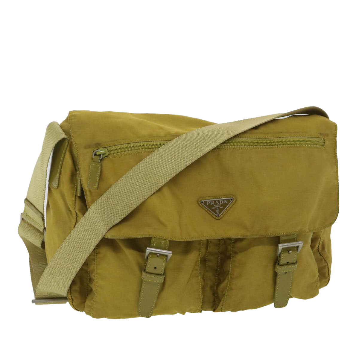 PRADA Shoulder Bag Nylon Yellow  38487