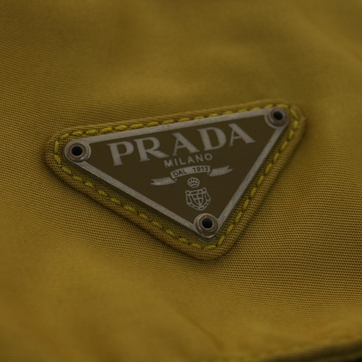 PRADA Shoulder Bag Nylon Yellow  38487
