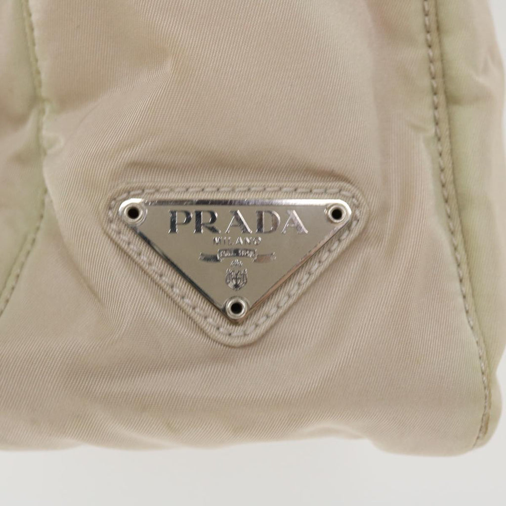PRADA Hand Bag Nylon Cream  38509