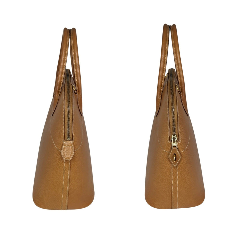 Hermès Caramel Clemence Bolide 35 Satchel