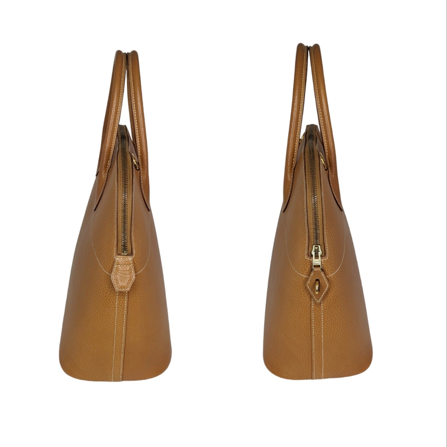 Hermès Caramel Clemence Bolide 35 Satchel