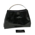 CHANEL Hand Bag Enamel Black CC  39199