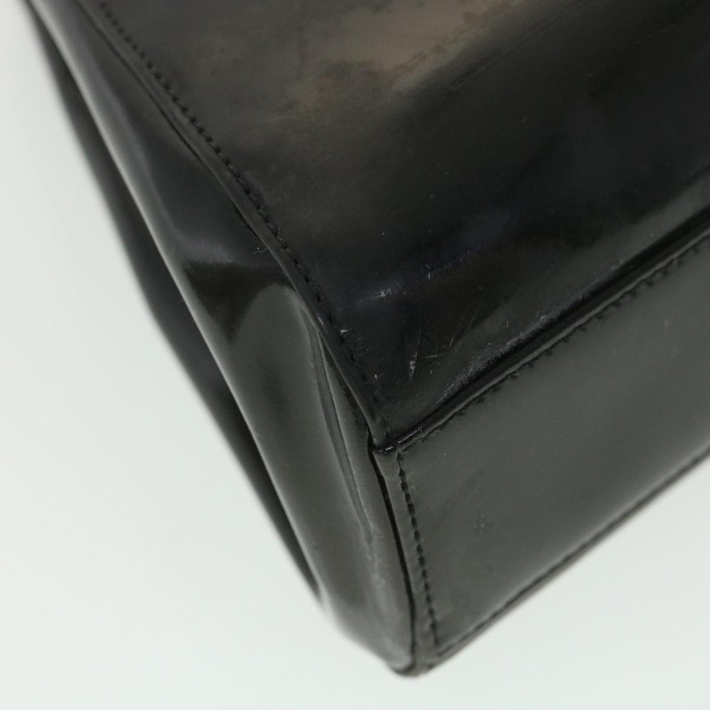 CHANEL Hand Bag Enamel Black CC  39199