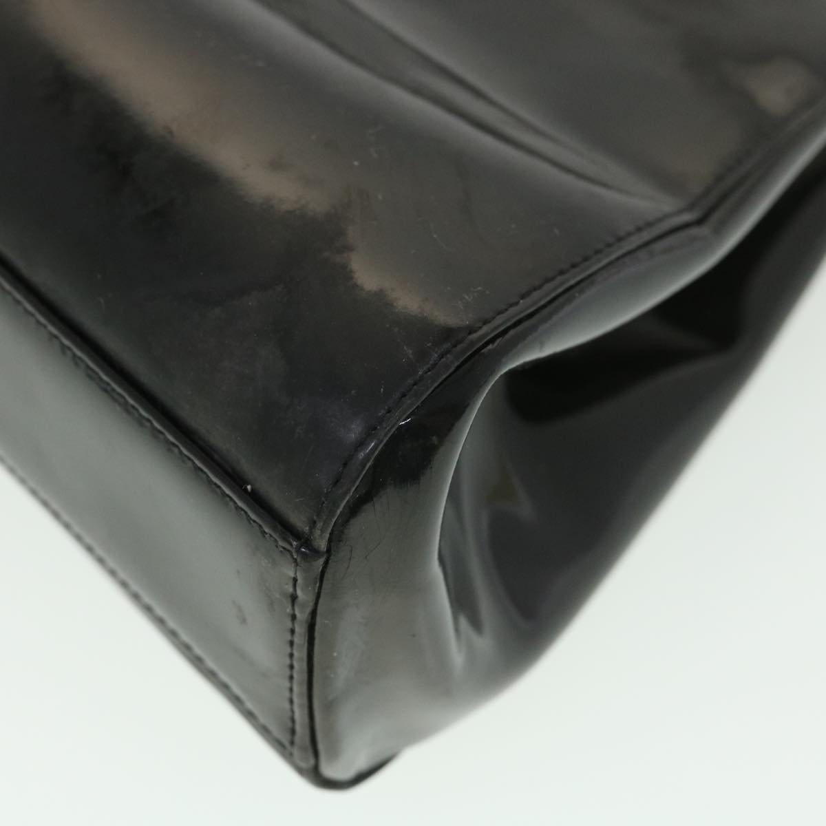 CHANEL Hand Bag Enamel Black CC  39199