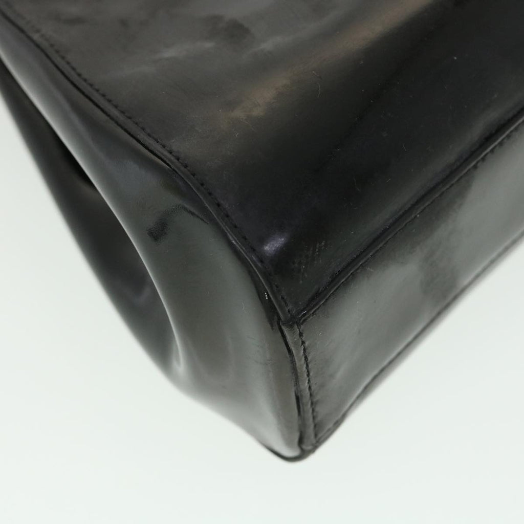 CHANEL Hand Bag Enamel Black CC  39199
