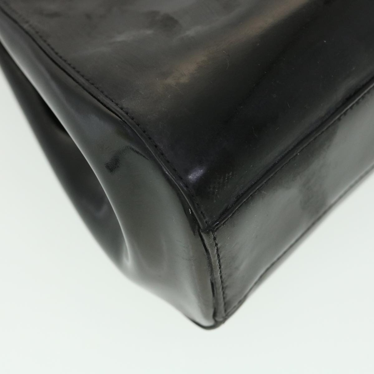 CHANEL Hand Bag Enamel Black CC  39199