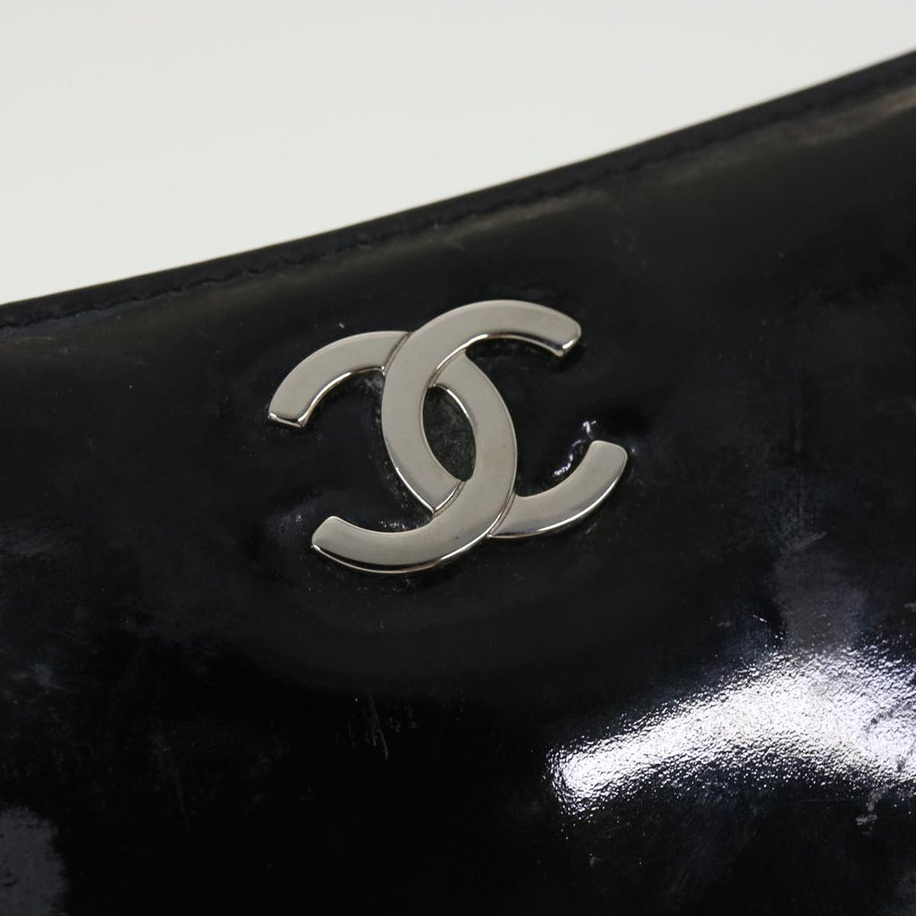 CHANEL Hand Bag Enamel Black CC  39199