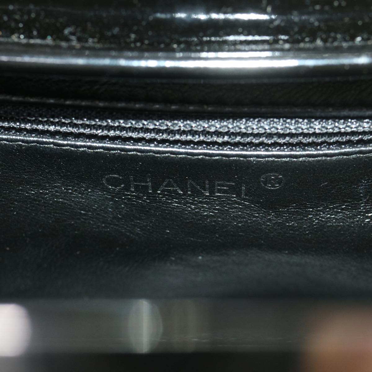 CHANEL Hand Bag Enamel Black CC  39199