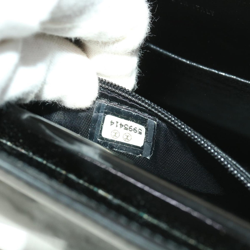 CHANEL Hand Bag Enamel Black CC  39199