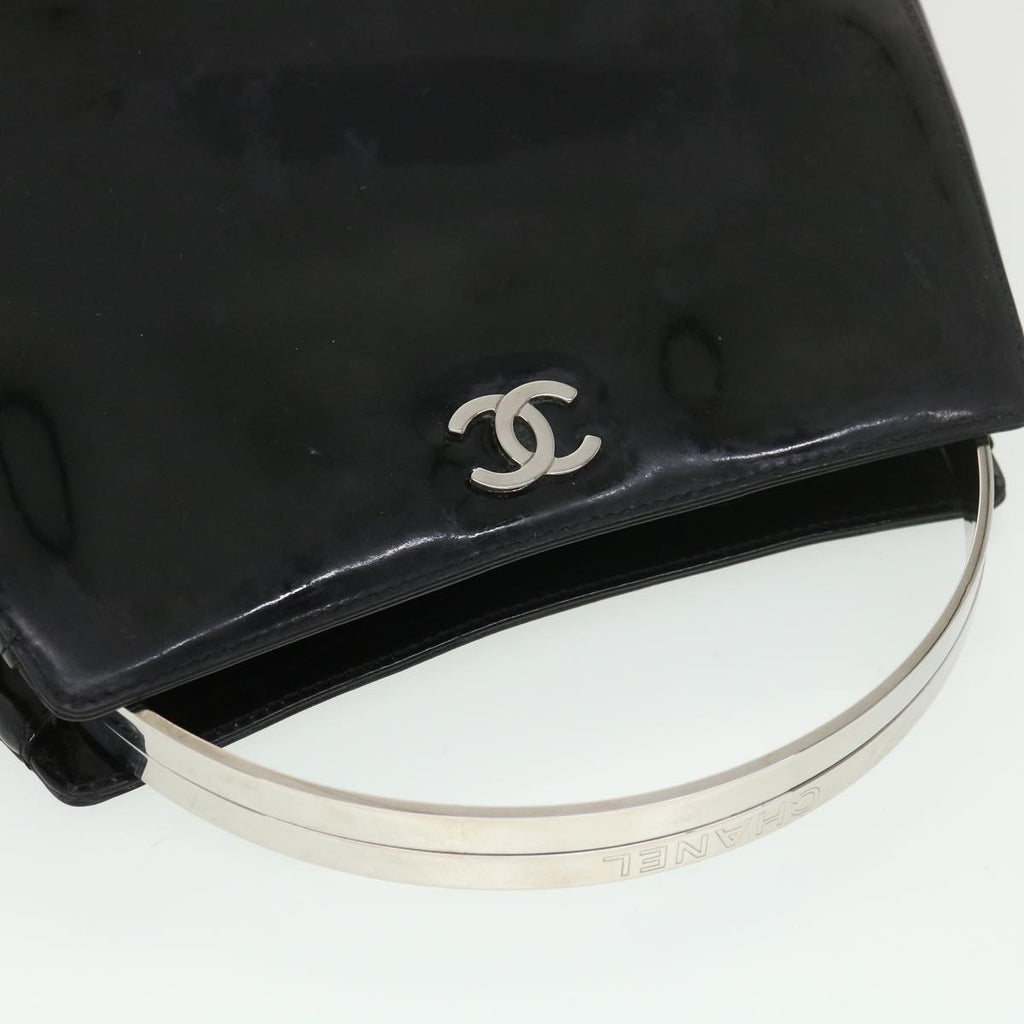 CHANEL Hand Bag Enamel Black CC  39199