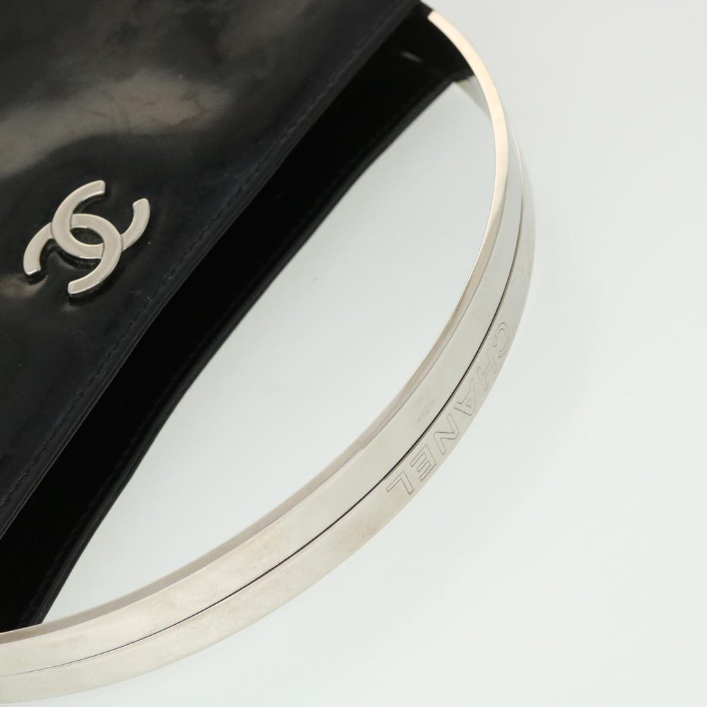 CHANEL Hand Bag Enamel Black CC  39199