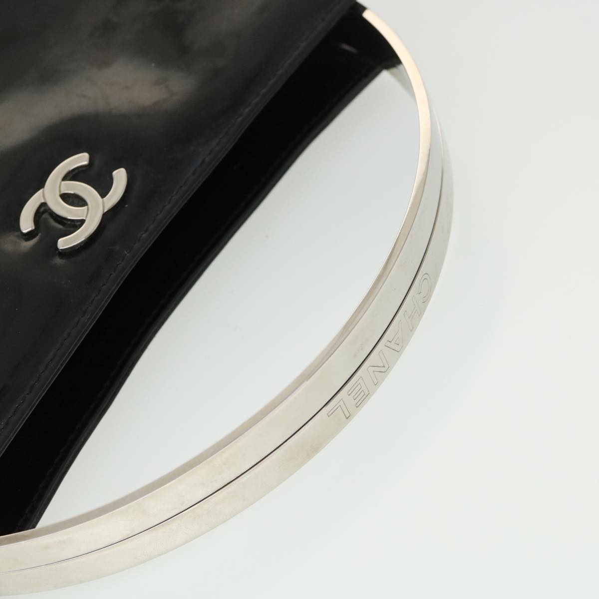 CHANEL Hand Bag Enamel Black CC  39199