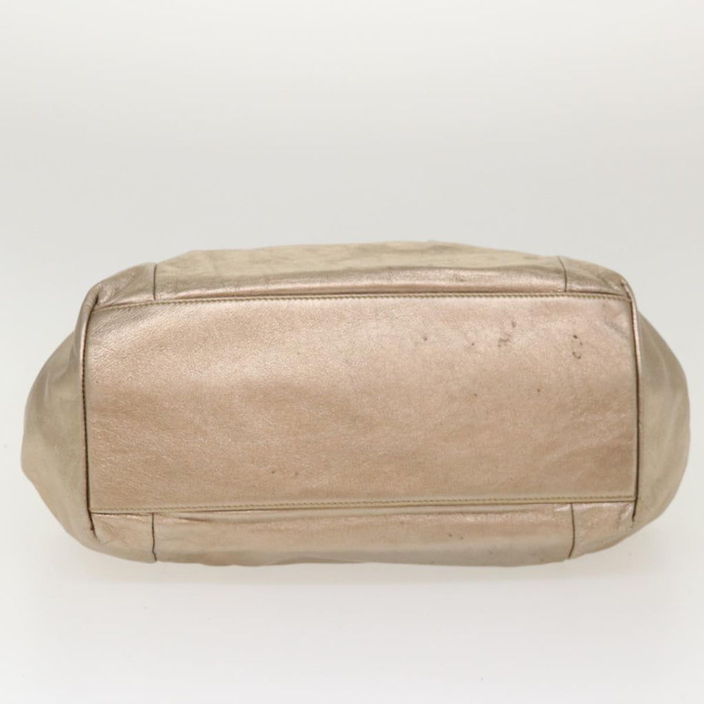SAINT LAURENT Shoulder Bag Leather Bronze Auth 39941