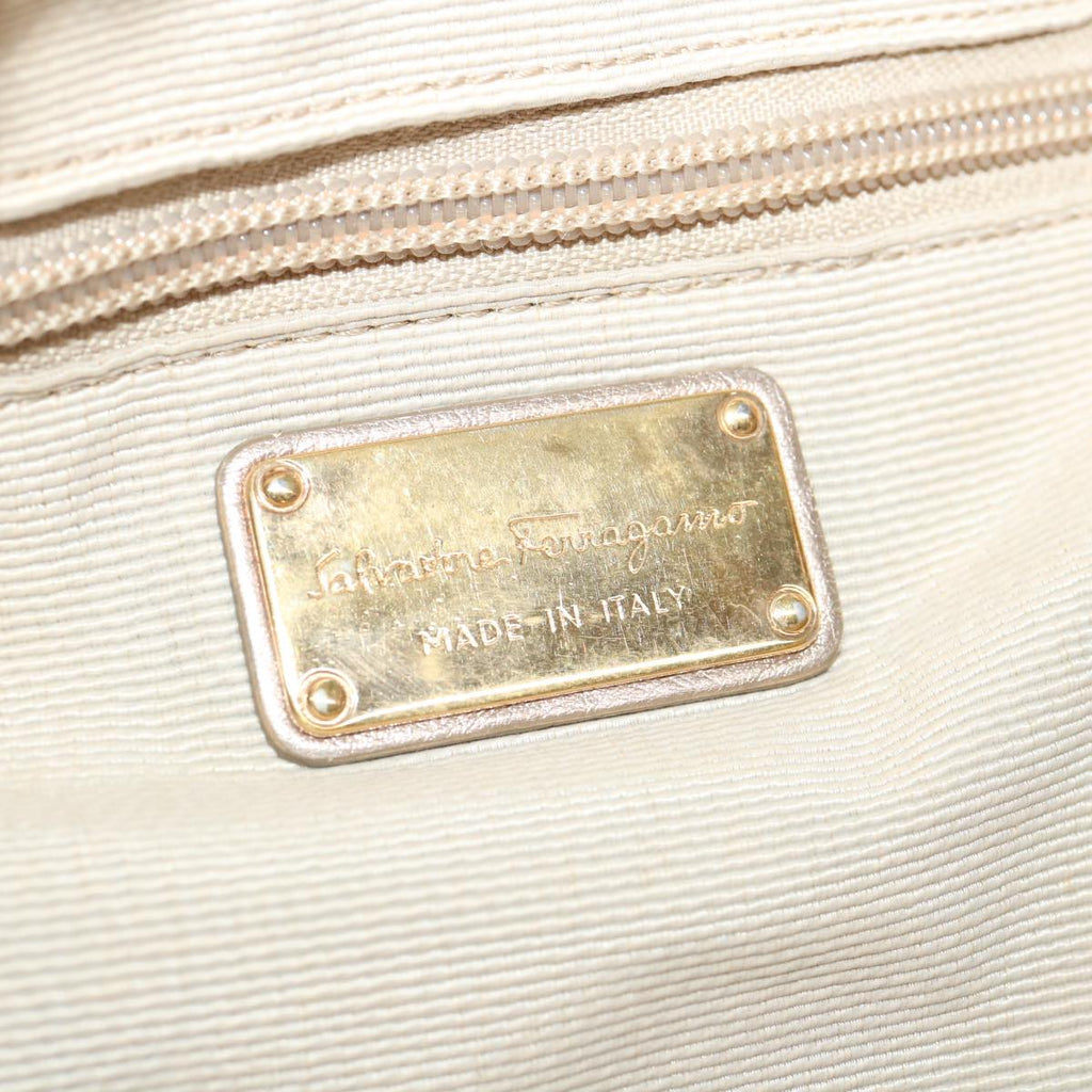 SAINT LAURENT Shoulder Bag Leather Bronze Auth 39941