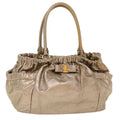 SAINT LAURENT Shoulder Bag Leather Bronze Auth 39941