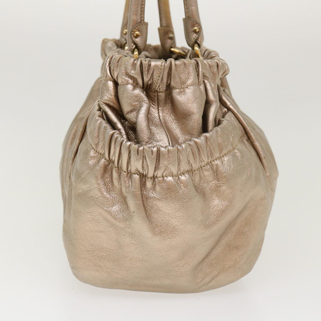SAINT LAURENT Shoulder Bag Leather Bronze Auth 39941
