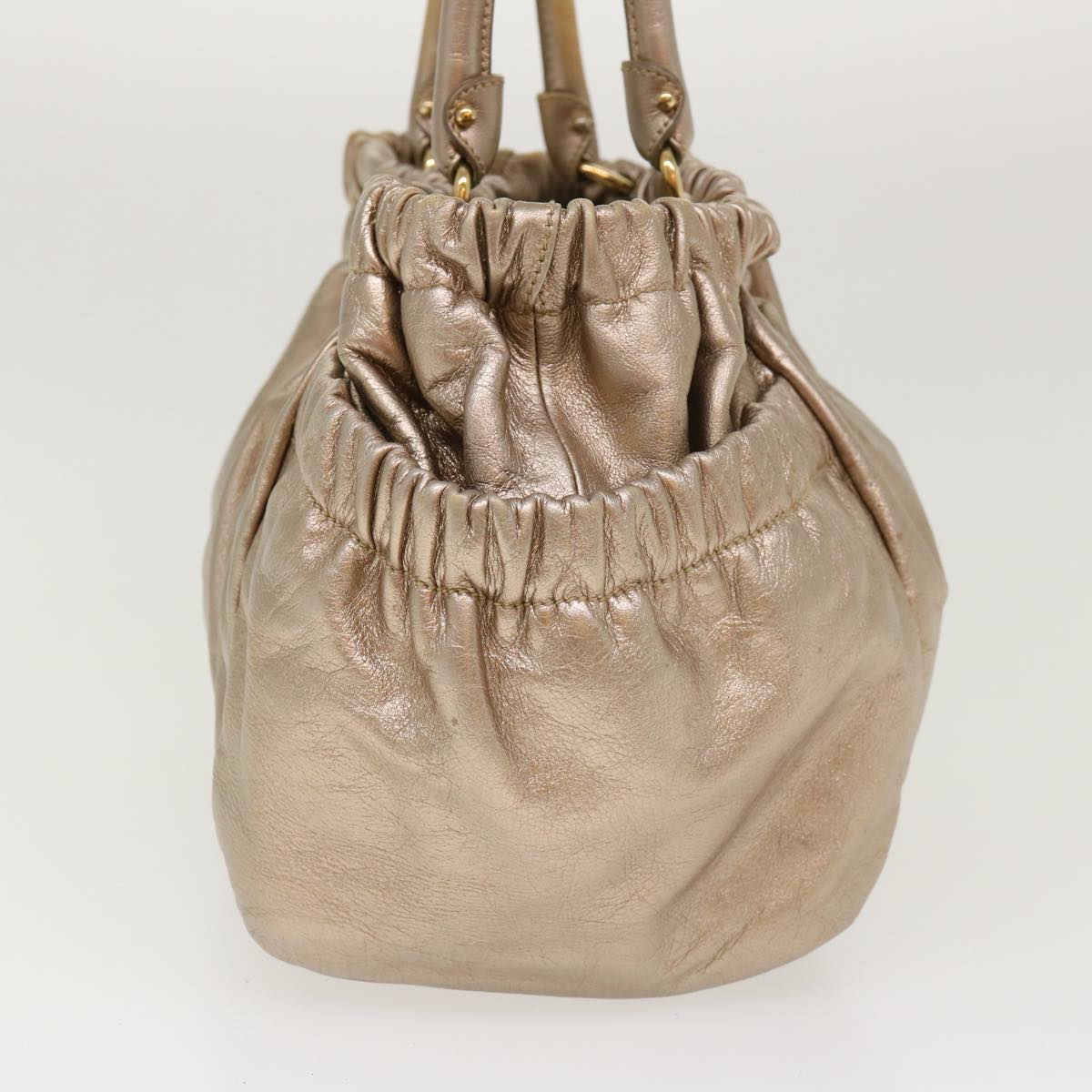 SAINT LAURENT Shoulder Bag Leather Bronze Auth 39941