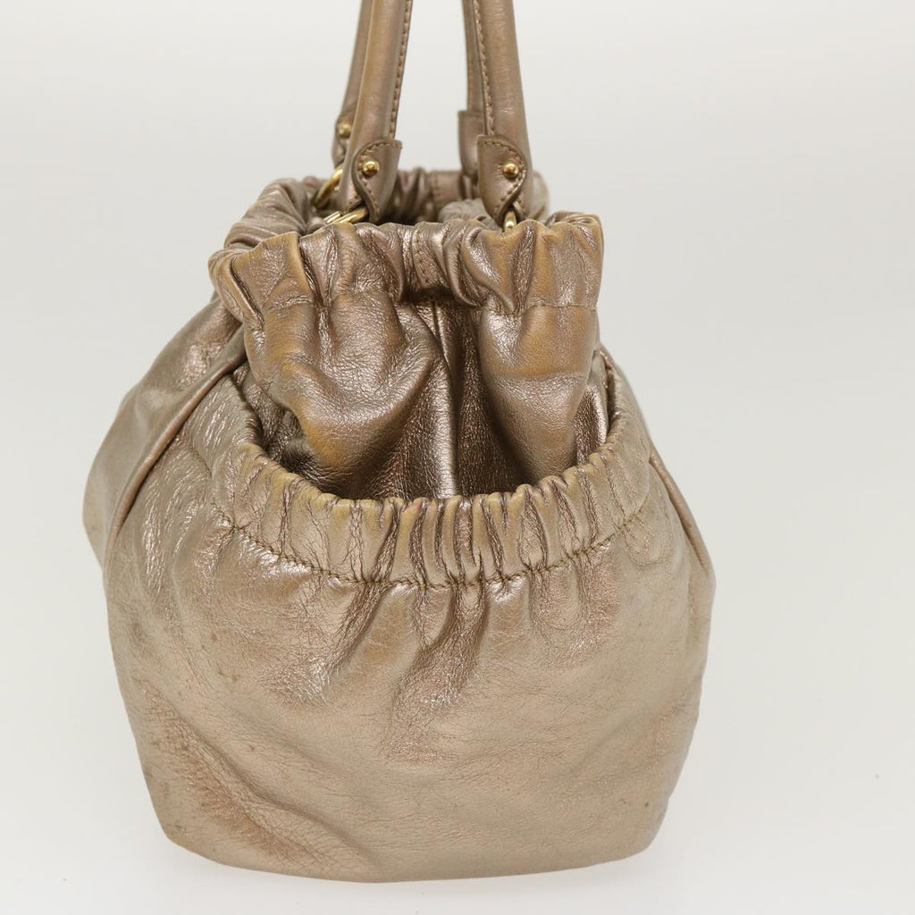SAINT LAURENT Shoulder Bag Leather Bronze Auth 39941