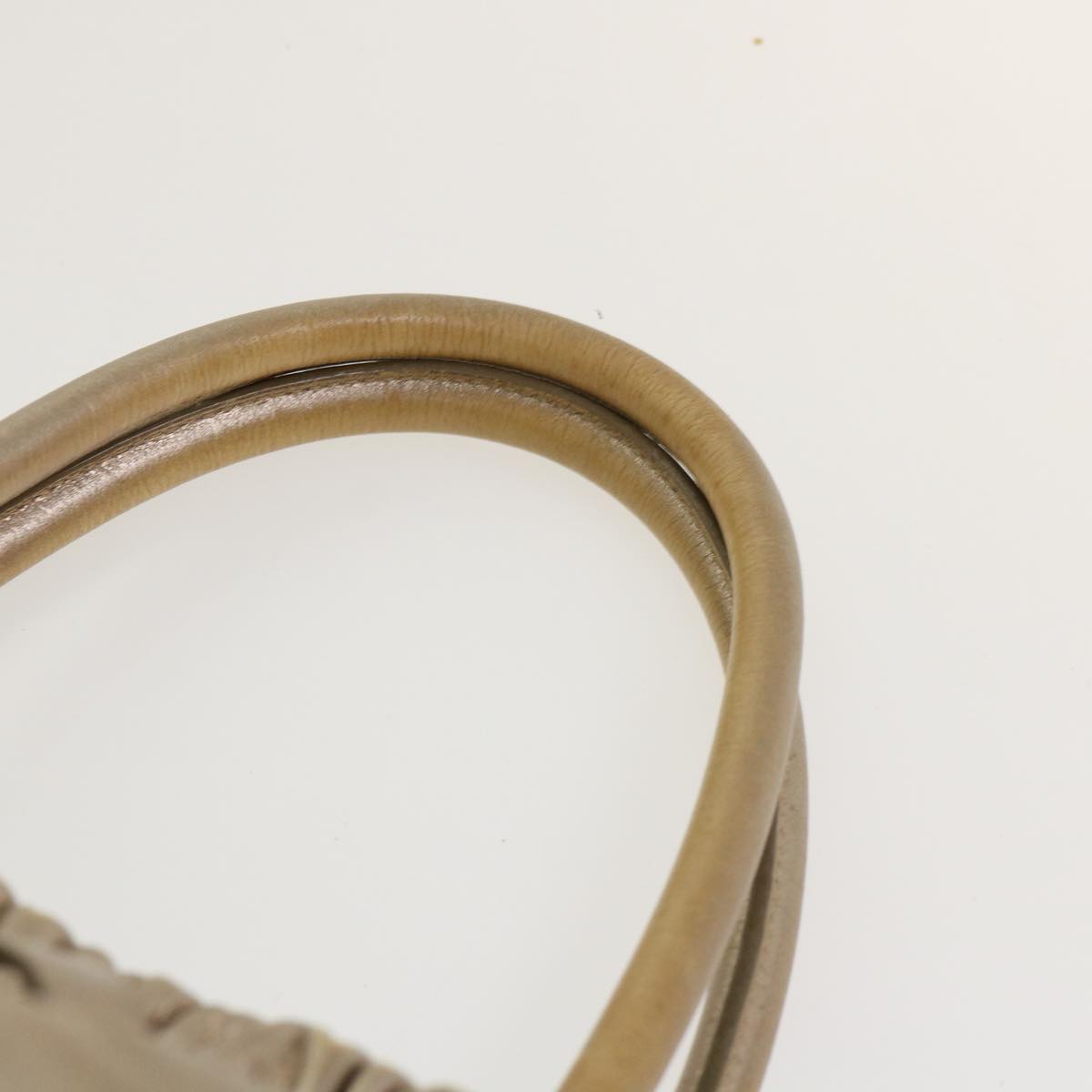 SAINT LAURENT Shoulder Bag Leather Bronze Auth 39941