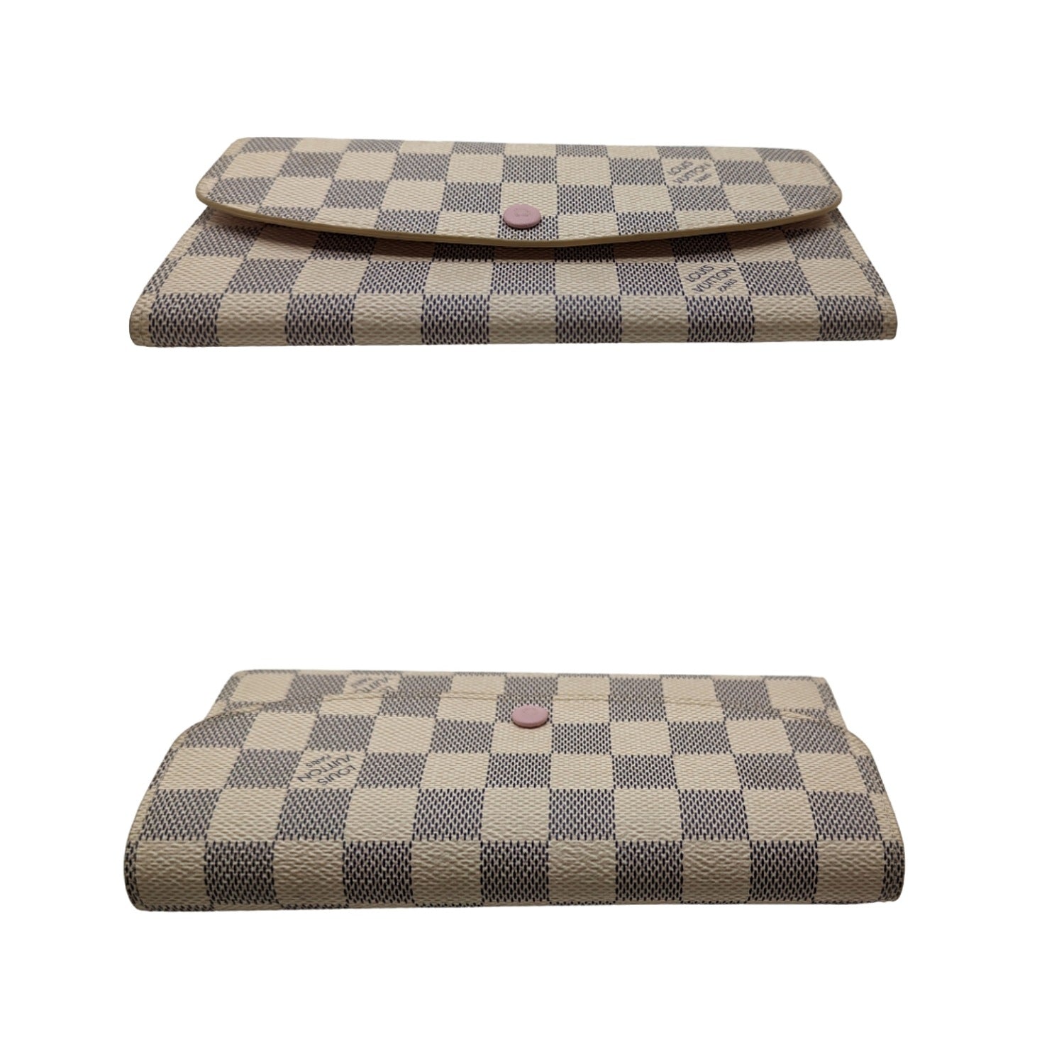 Louis Vuitton Damier Azur Emilie Wallet Rose Ballerine