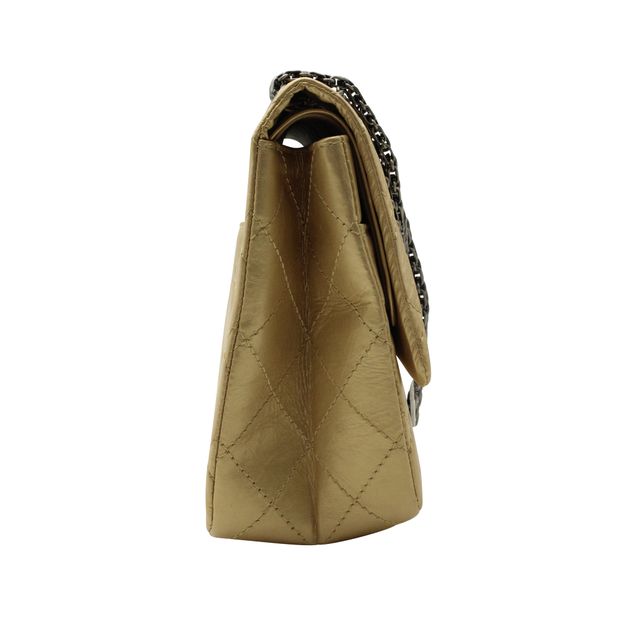 CHANEL Light Gold Reissue 2.55 Classic Maxi 227 Double Flap Bag