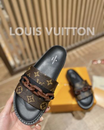 louis vuitton Sunset Flat Comfort Mule Black/Brown For Women LV