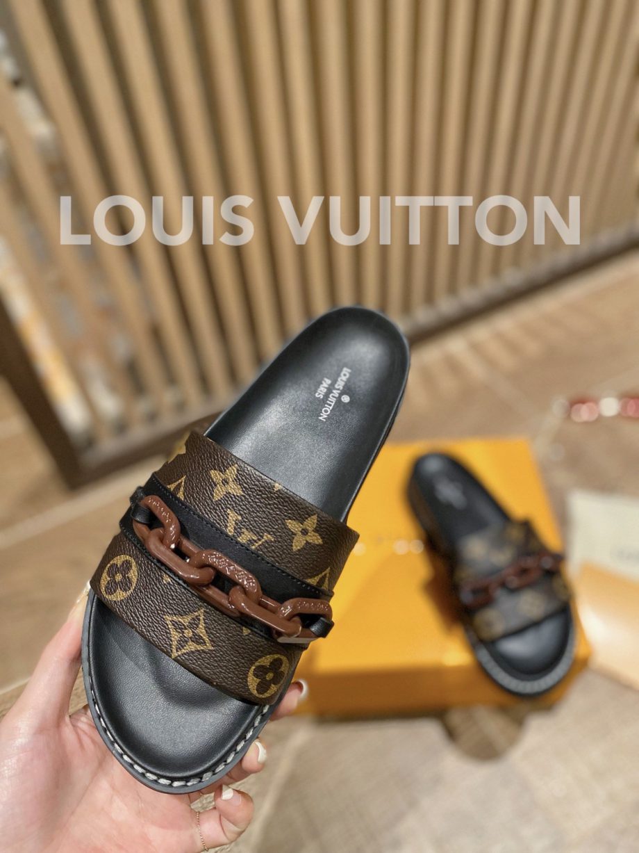 louis vuitton Sunset Flat Comfort Mule Black/Brown For Women LV