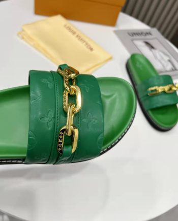 louis vuitton Sunset Flat Comfort Mule Green For Women 1A9RAK
