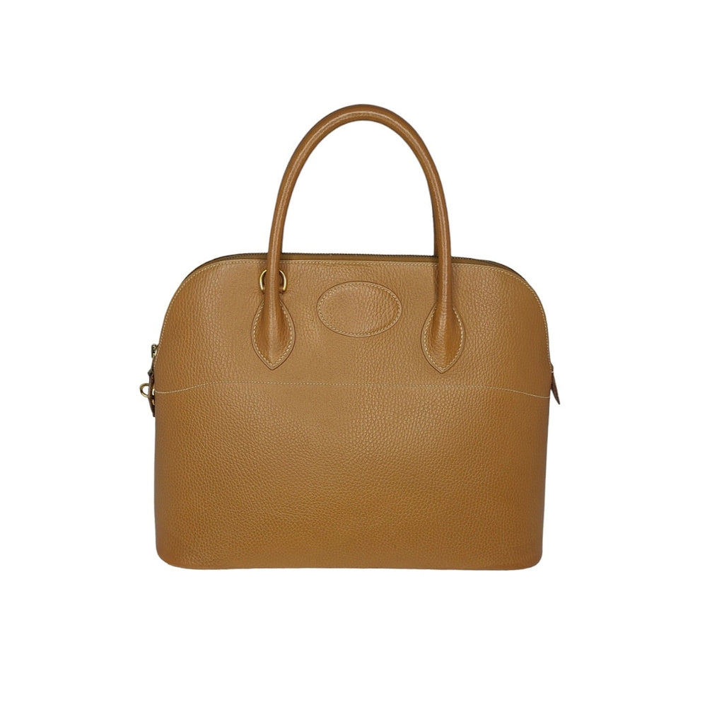 Hermès Caramel Clemence Bolide 35 Satchel
