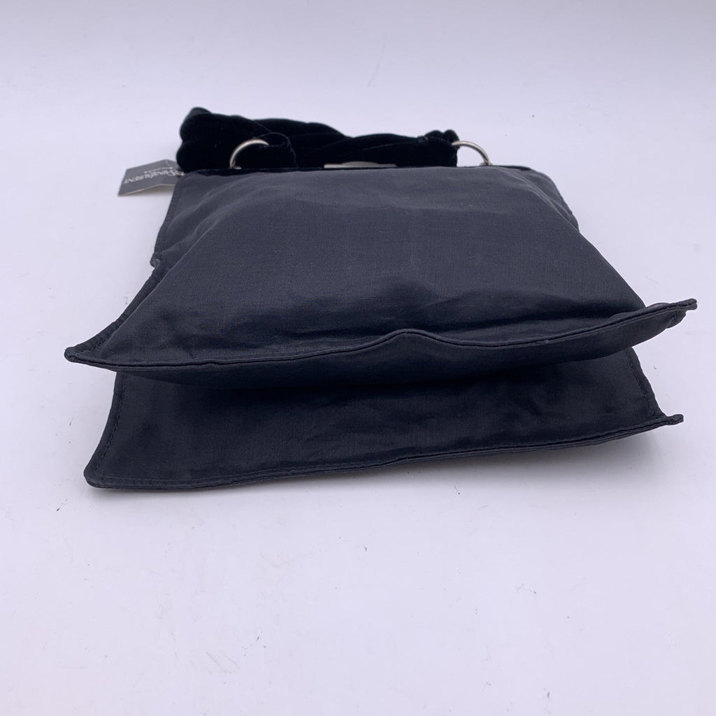 YVES SAINT LAURENT Black Fabric Velvet Evening Bag Handbag